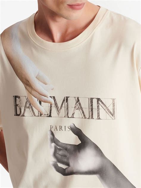 Balmain Statue Print Cotton T Shirt Farfetch