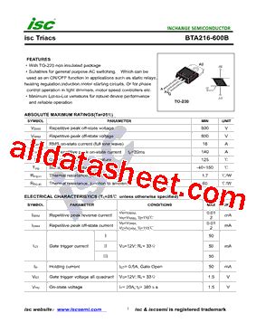 Bta B Datasheet Pdf Inchange Semiconductor Company Limited