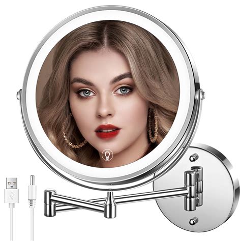 Amazon Mnient Wall Mounted Lighted Makeup Mirror Rechargeable