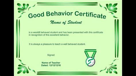 How To Draw Good Behavior Certificate In Coreldraw Youtube With Regard ...