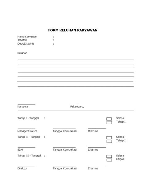 4 Contoh Form Keluhan Karyawan Dan Langkah Mengatasinya Blog