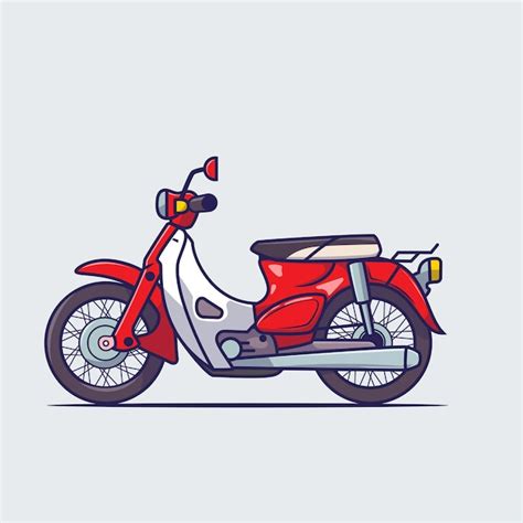 Ilustración de icono de dibujos animados de motocicleta clásica