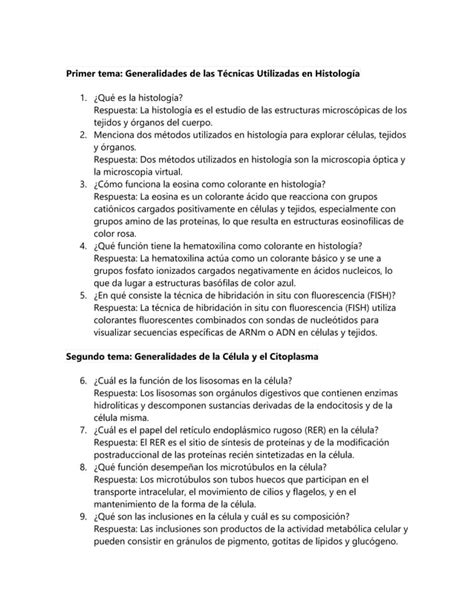 Cuestionario Histologia 1 Docx