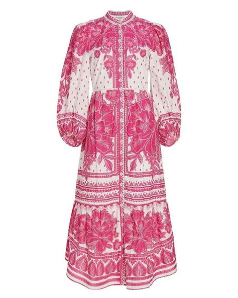 FARM Rio Tropical Woodcut Floral Maxi Dress In Pink Lyst