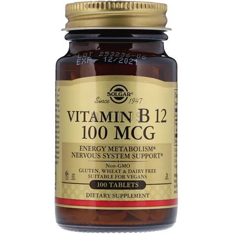 Купить Витамин В12 цианокобаламин Solgar Vitamin B 12 100 mcg 100