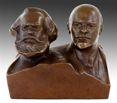 Kunst & Ambiente - Bronze Bust Head - Marx and Lenin - Bronze Figurine ...