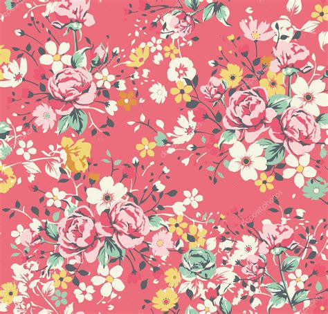 Wallpaper vintage rose pattern on red background — Stock Vector ...