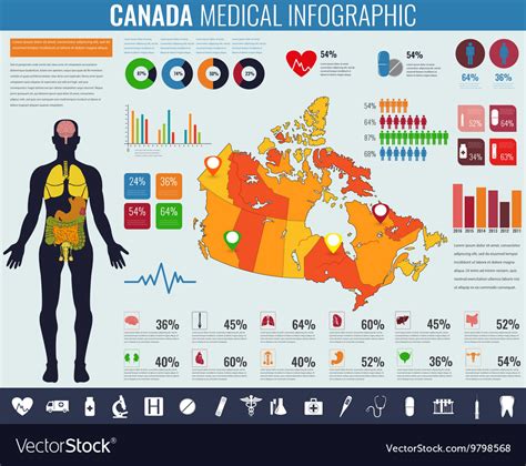 Canada Medical Infographic Set Royalty Free Vector Image