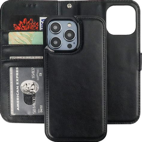 Bocasal Detachable Wallet Case For Iphone 14 Pro Max Rfid Blocking Card