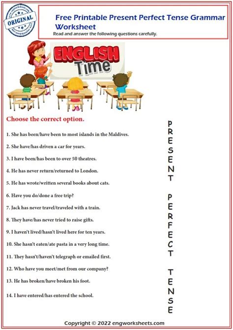 A Collection Of English Esl Present Perfect Tenses Worksheet For Home