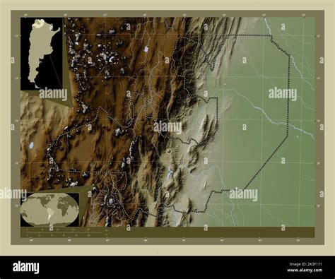 Salta Provincia Argentina Mapa De Altura Coloreado En Estilo Wiki Con