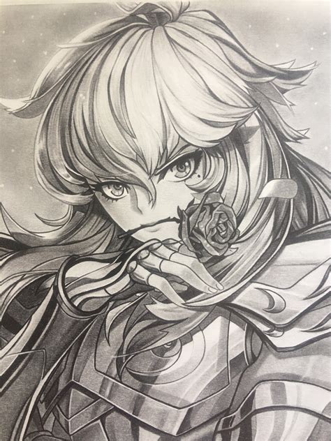 Saint Seiya Original Graphite Pencil Drawing Of Pisces Etsy