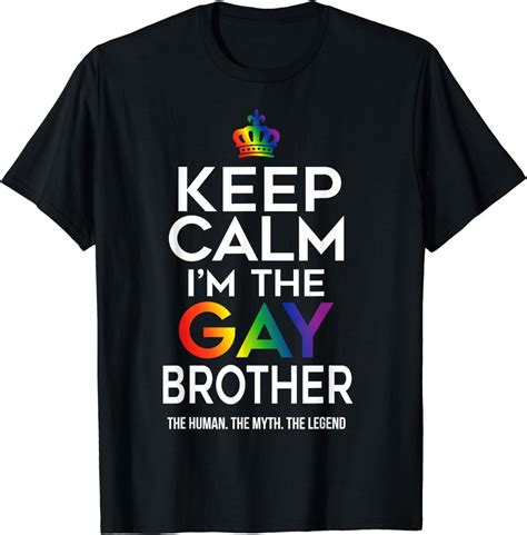 Keep Calm Gay Brother Pride Flag LGBTQ Funny LGBT Ally Gift T Shirt Walmart