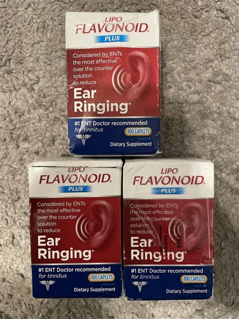 3 Boxes Lipo Flavonoid Plus Ear Health Tinnitus Ringing Relief 100