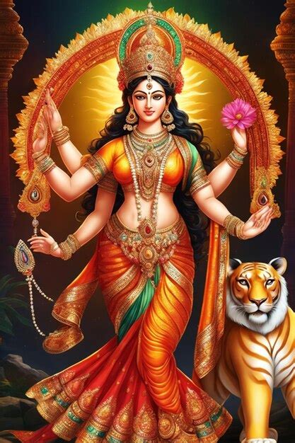 Premium AI Image | Divine Mother Hindu Goddess Durga