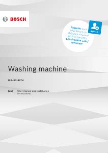 Handleiding Bosch WAJ20180TH Wasmachine