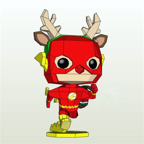 Dc Universe Paper Toys Funko Pop Dc Heroes Rudolph Flash