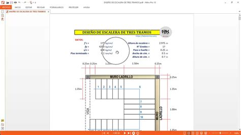 Excel Para DiseÑo De Escalera De Tres Tramos Concreto Armado Youtube