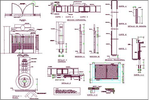 Mesh Galvanized Door Elevation Section And Installation Drawing