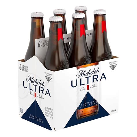 Cerveza Michelob Ultra 6 Botellas De 355ml Cada Uno Chedraui