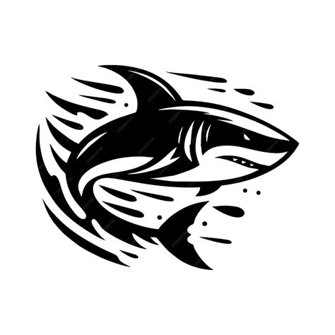 Premium Vector Shark Logo Design Vector Illustration Black Shark Logo