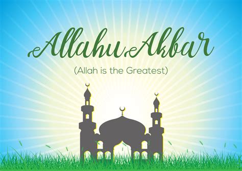 Allahu Akbar with mosque silhouette 4743721 Vector Art at Vecteezy