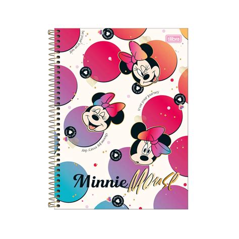 Caderno Espiral Capa Dura Universit Rio Mat Ria Folhas Minnie