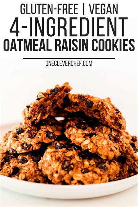 Vegan Oatmeal Raisin Cookies One Clever Chef