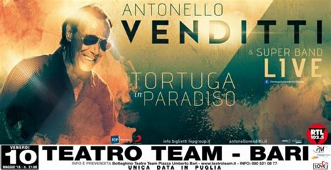 Antonello Venditti In Concerto A Bari Teatro Team Tortuga In