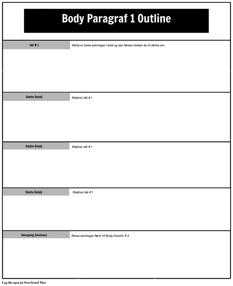 Body Paragraf 1 Outline Storyboard Av No Examples