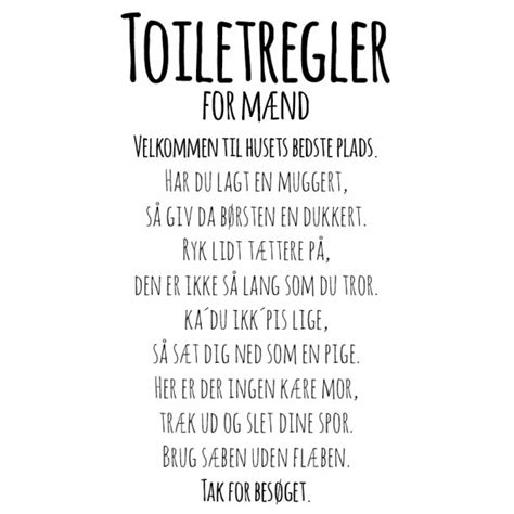 Toiletregler for mænd A4 Smilia StiLia ApS