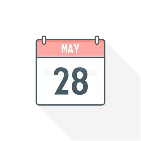 28th May Calendar Icon. May 28 Calendar Date Month Icon Vector ...