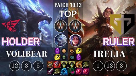 RW Holder Volibear Vs GEN Ruler Irelia Top KR Patch 10 13 YouTube