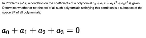 Solved In Problems 9 12 A Condition On The Coefficients Of A