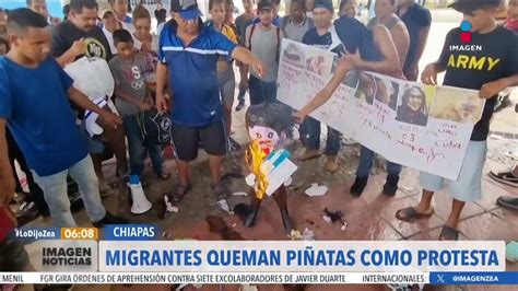 Migrantes Queman Pi Atas De D Az Canel Maduro Y Ortega Imagen Televisi N