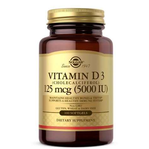 VITAMIN D3 5000 IU 100 SOFTGELS Solgar