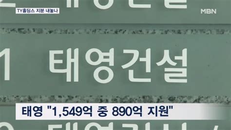 태영 890억 완납오너일가 Ty홀딩스 지분 내놓나