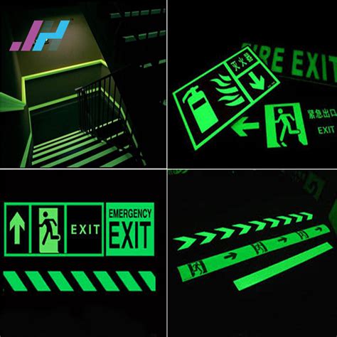 Directional Photo Luminescent For Fire Safety Exit Sign Right Arrow Eco Solvent Ink And Uv