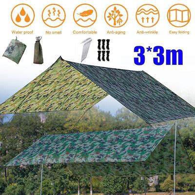 Camping Tarp Waterproof Tent Tarpaulin Anti Uv Awning Canopy Outdoor