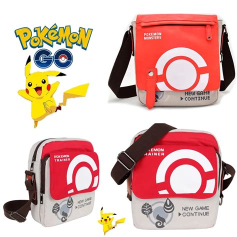 Pokemon Anime Saco Do Mensageiro Da Lona Bonito Pikachu Poke Bola Bolsa