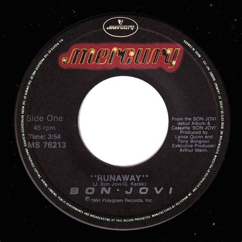 Bon Jovi - Runaway (1984, Vinyl) | Discogs