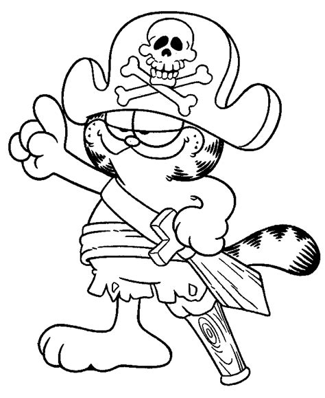 coloriage Garfield pirate gratuit HÃros