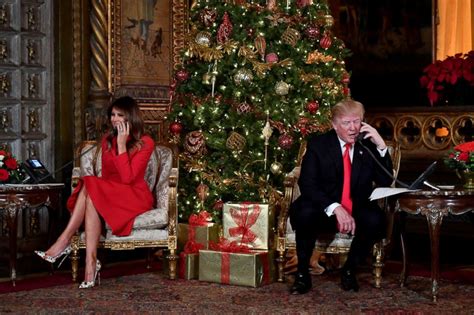 Melania Trump snaps Christmas selfie as first family celebrates in Mar ...