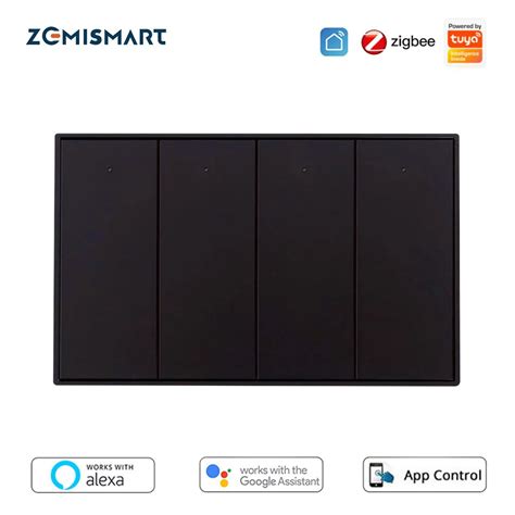 Zemismart Us Au Zigbee Smart Wall Light Switch Gangs Black