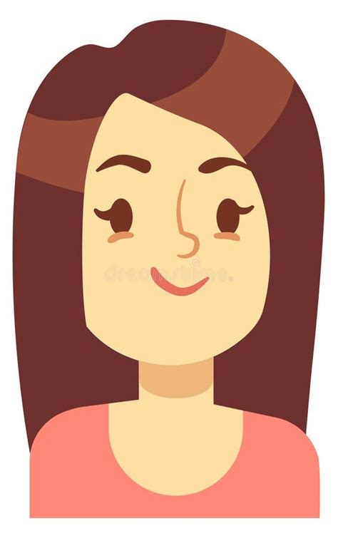 Avatar De Mujer Sonriente Retrato De Personaje Femenino De Dibujos