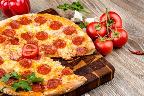 Hot Pizza Stock Image Image Of Dough Delicious Mozzarella 111078783