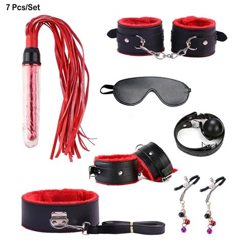 Sexy Bdsm Bondage Kits Adult Games Restraint Handcuffs Whip Nipple