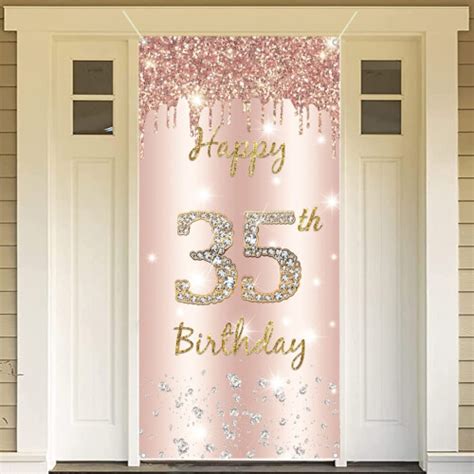 35th Birthday Decoration For Women Happy 35th Birthday Backdrop Banner