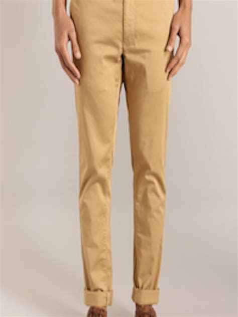 Buy Indian Terrain Men Mid Rise Brooklyn Slim Fit Cotton Trousers