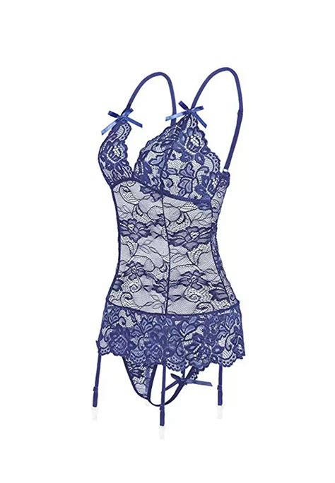 Buy Lycka Ldb4029 Lady One Piece Sexy Lace Bodysuit Nightwear Blue